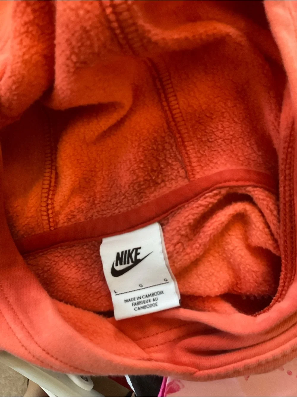 Nike Tie-Dye Hoodie in Coral and Dark Coral - Kids